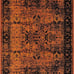 7x10 Feet Orange Terracotta Black Floral Distressed Vintage Area Rug