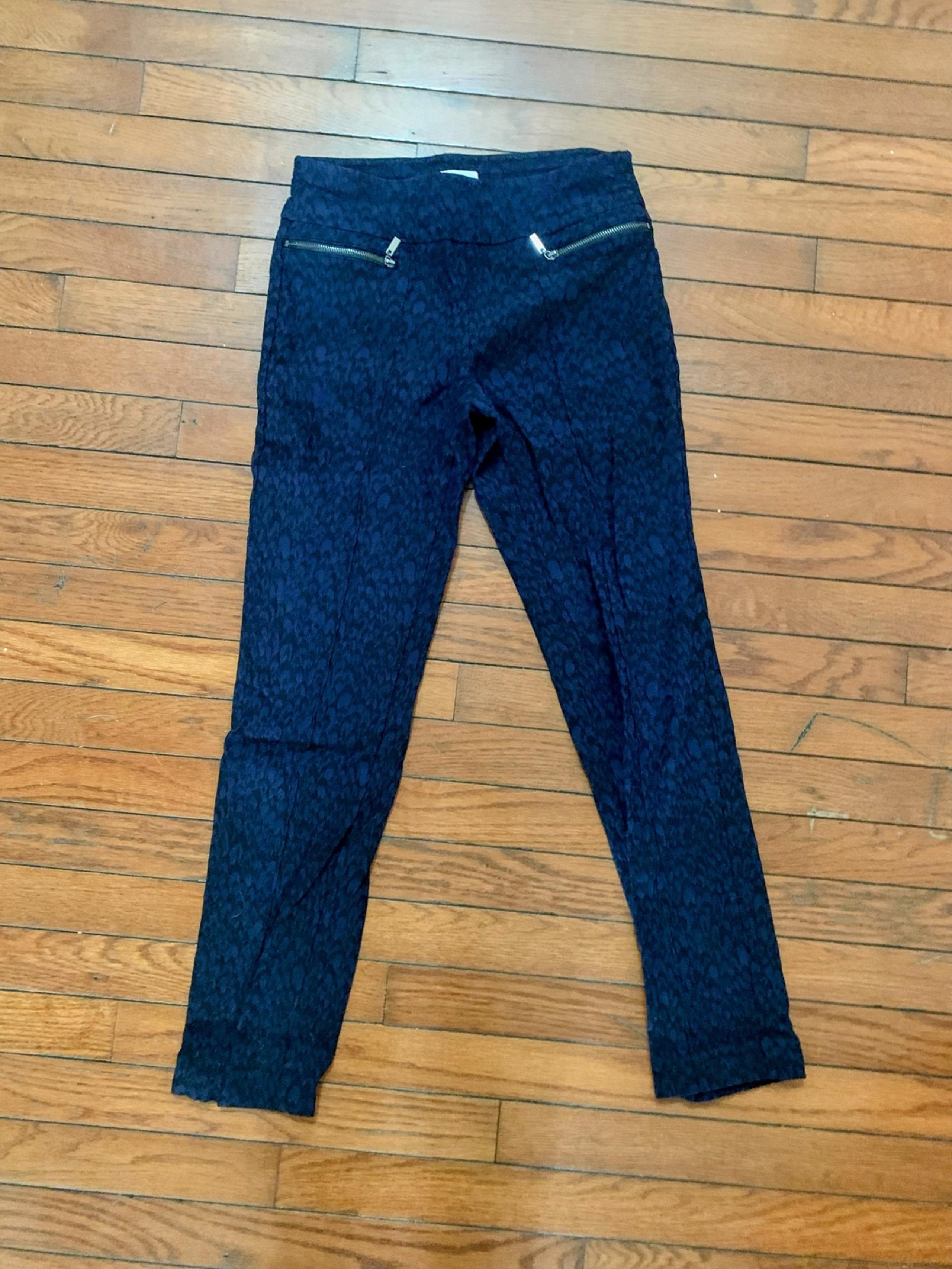 Dark blue/black cheetah print stretch leggings XS