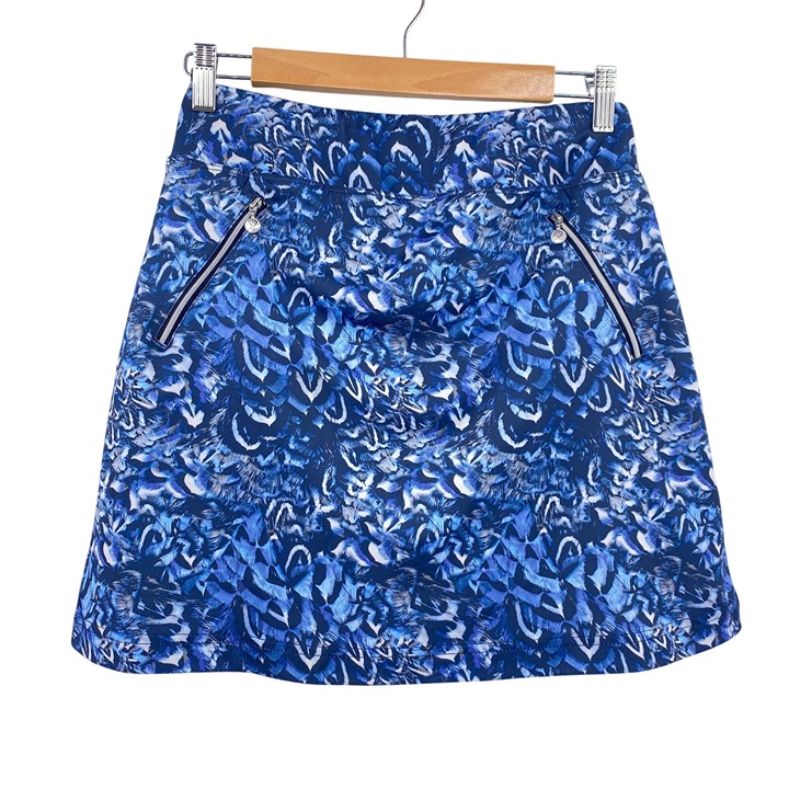 Daily Sports golf skort size small blue white zip pockets athleisure workout