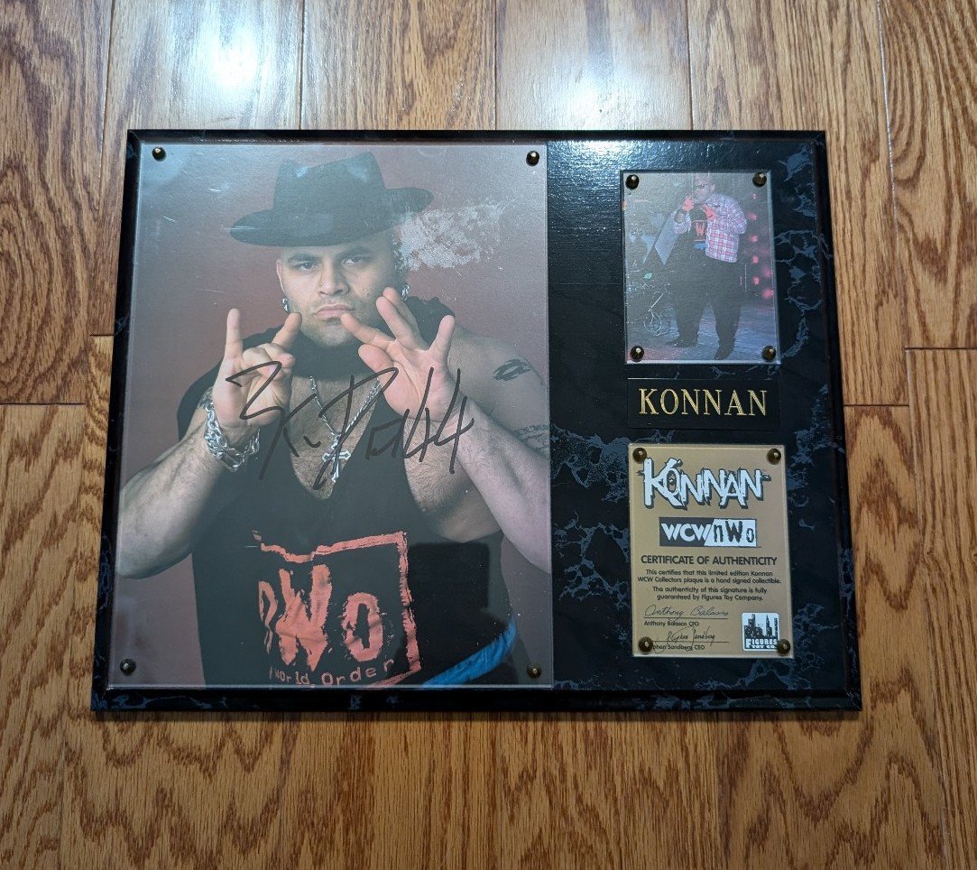 Konnan Signed Official WCW Plaque PSA/DNA COA WWE NWO AAA Picture Autograph