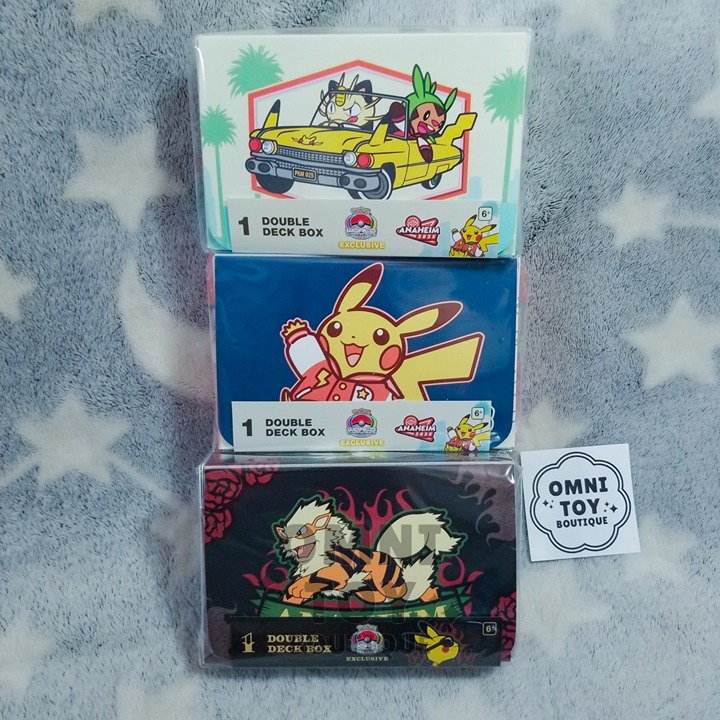 Bundle Of 3 Pokemon World Championships 2025 Anaheim Deck Box Arcanine Pikachu