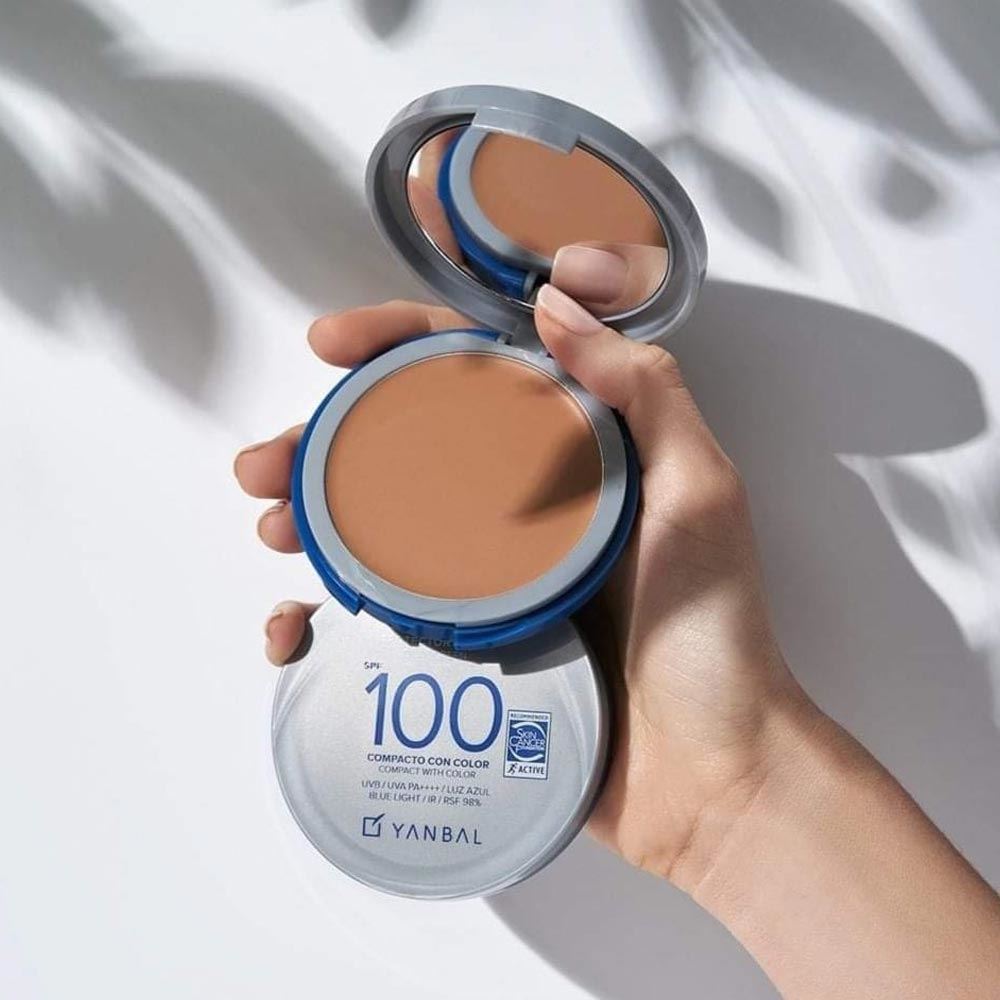 Yanbal Total Block Compact 100 SPF Beige Oscuro / Bloqueador Compacto con Color