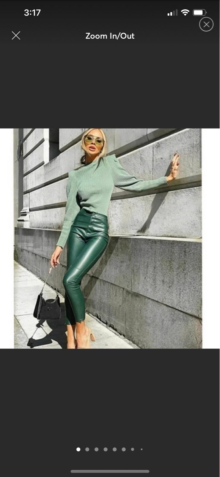 Zara faux green bloggers pants