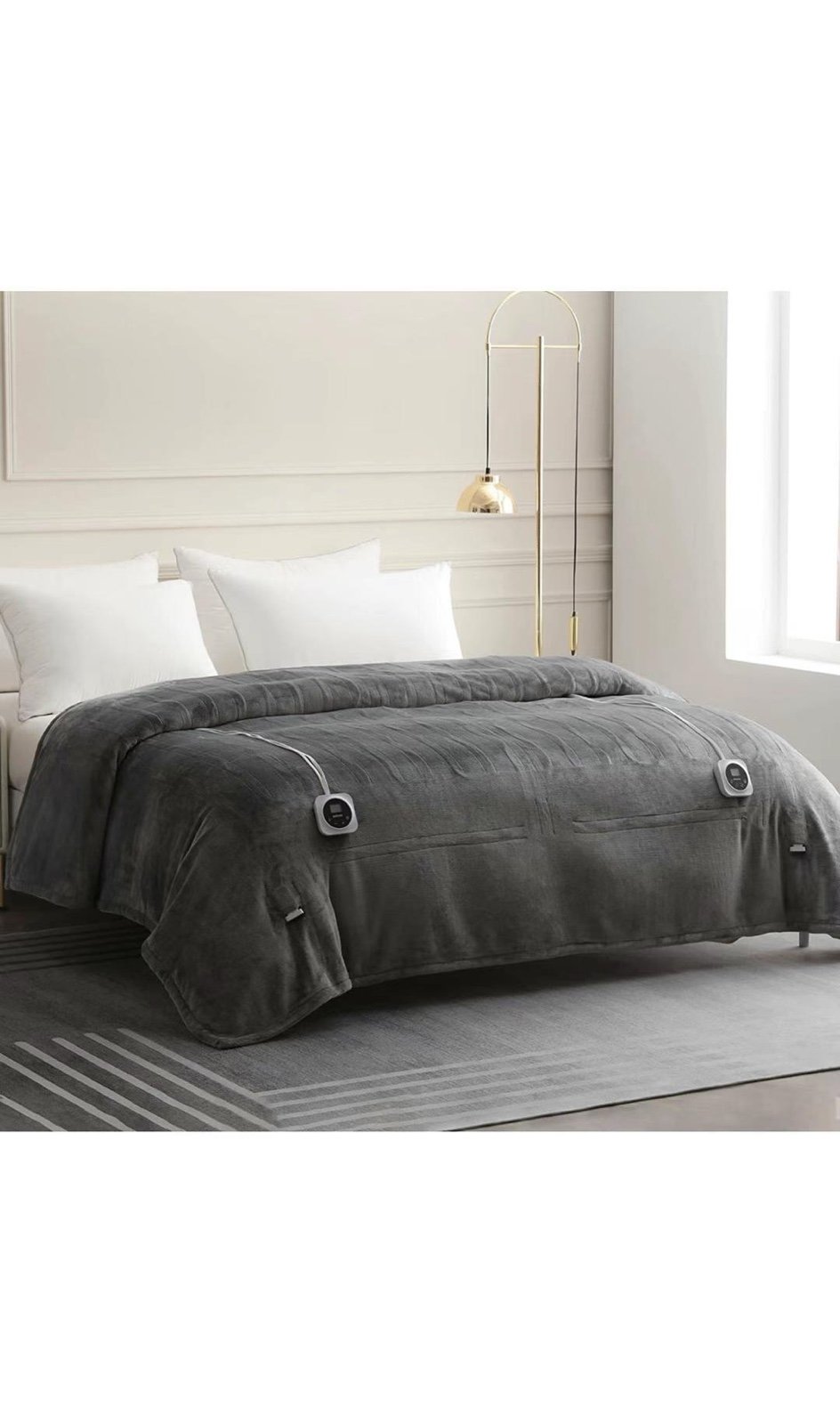 Electric Blanket Queen Size Dual Control, Heated Blanket with 1-12H Timer