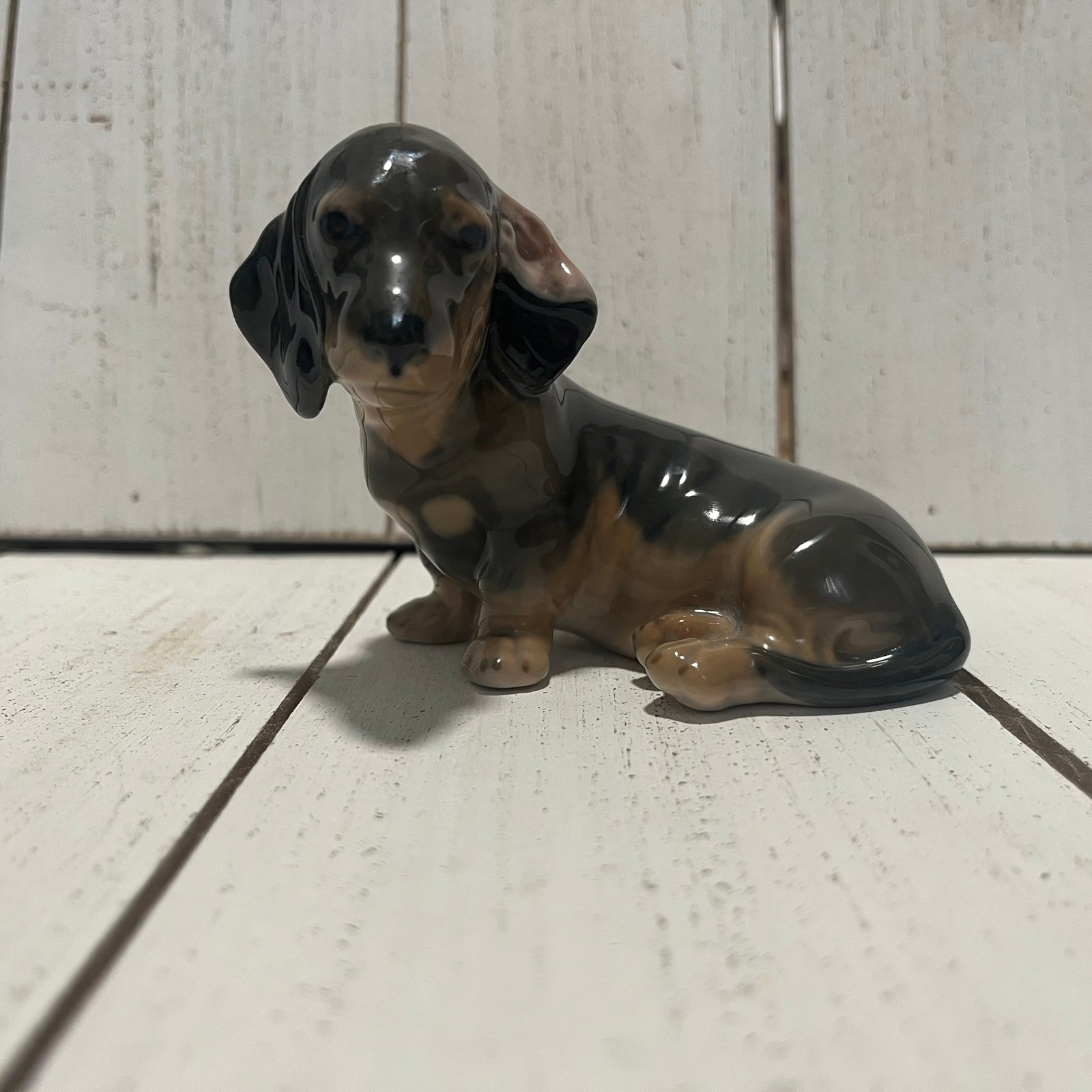 Vintage ROYAL COPENHAGEN Dachshund Sitting Figurine 3140 - Made in Denmark