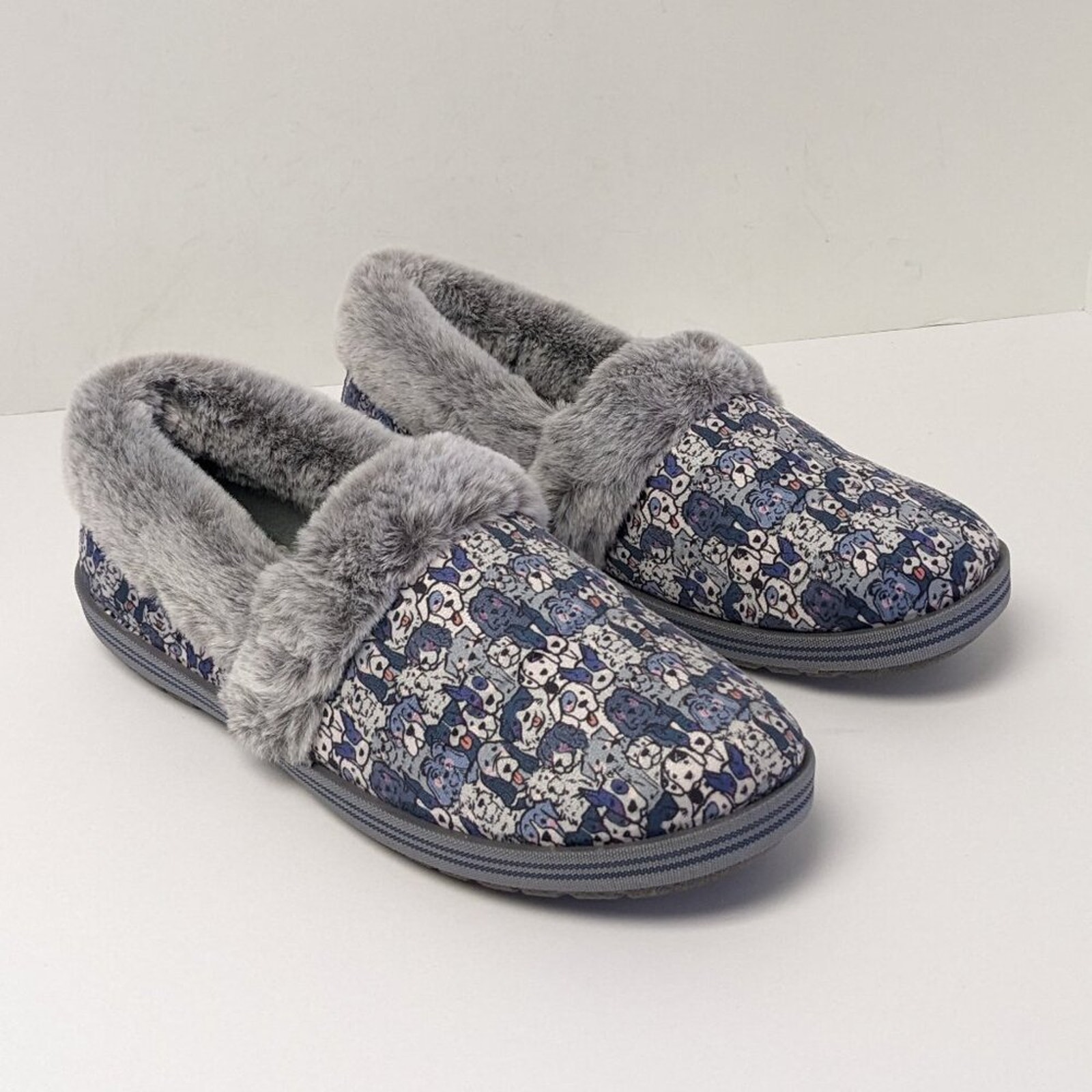 Skechers Too Cozy Woof Lodge Slippers, Navy/Grey, Women's 9 M
