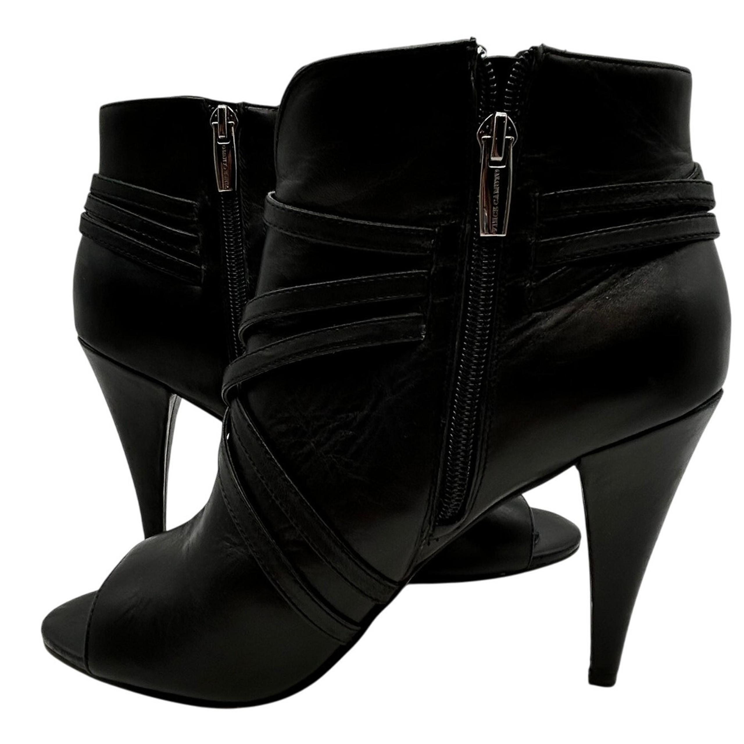 Vince Camuto Peep Toe Ayron Leather Heel Bootie SIZE 8 Buckle Party Evening Sexy