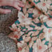 Anthropologie Georgine Floral Skirted Overlay Teal & Cream Shorts Size XS