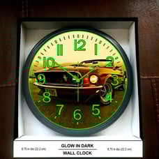 Ford Mustang Convertible Garage Shop Glow in the Dark Wall Clock NEW!