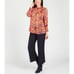 Rachel Zoe Red Floral High Neck Smock Sleeve Blouse Multicolor Red Size Medium