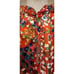 Rachel Zoe Red Floral High Neck Smock Sleeve Blouse Multicolor Red Size Medium