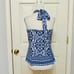 CECE SANTORINI VIBE LUCENT WHITE AND BLUE HALTER TOP XS 59
