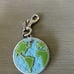 Coach Earth Globe double sided FOB keychain RARE