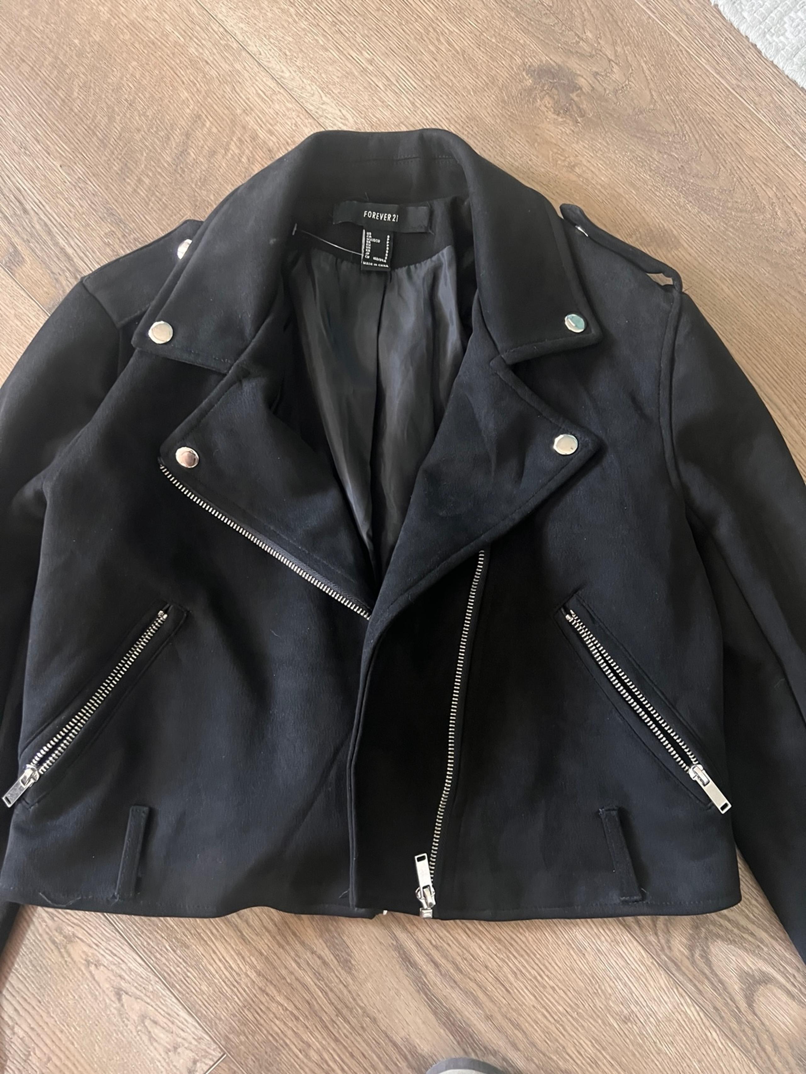Suede moto biker jacket