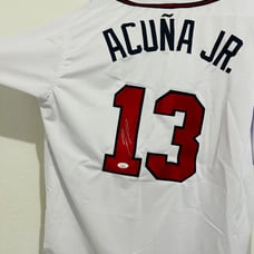 Ronald Acuna Jr. Atlanta Braves Signed Custom White Jersey - JSA COA