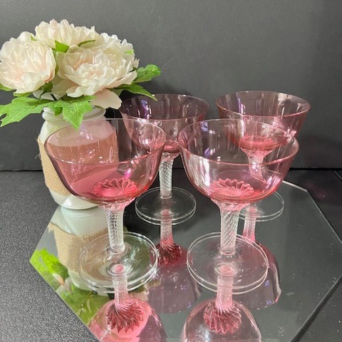 George Borgfeldt Lisa Cranberry Champagne/Tall Sherbet Coupes