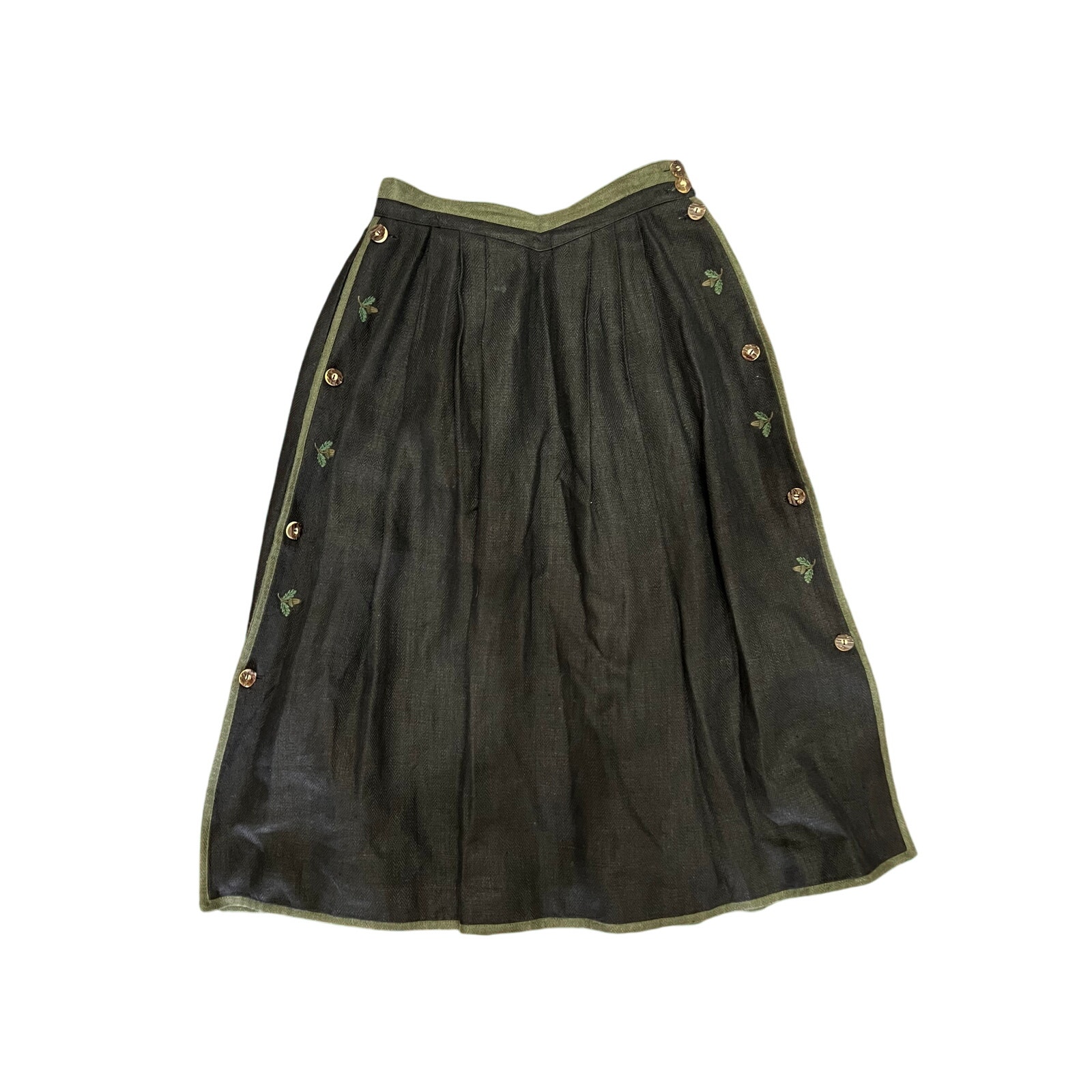 LODENFREY VINTAGE LINEN BLACK SKIRT SIZE Small