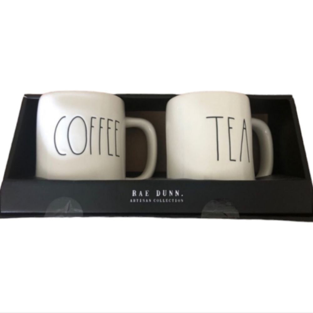 New in box Rae Dunn Coffee & Tea mug set