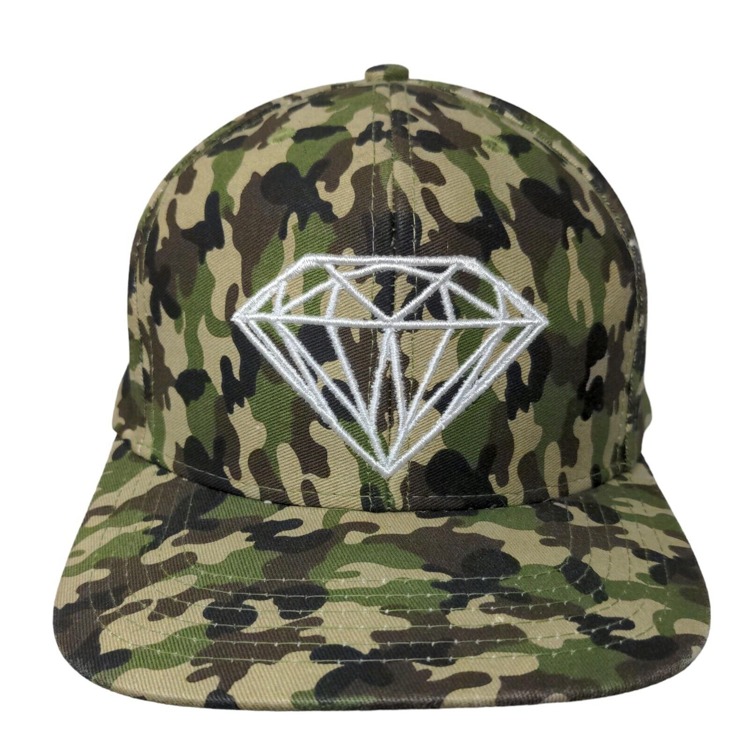 Diamond Snapback Hat Camouflage One Size Embroidered Adjustable