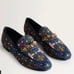 Boden NIB Navy Embroidered Suede Loafers sz 41