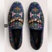 Boden NIB Navy Embroidered Suede Loafers sz 41