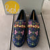 Boden NIB Navy Embroidered Suede Loafers sz 41