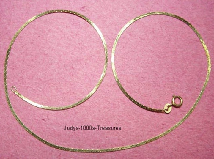 14k GOLD C LINK FLAT CHAIN 24 INCHES LIGHT 1.25mm 4.14gr. MADE IN ITALY