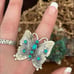 Turquoise southwestern Sterling silver butterfly ring