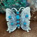 Turquoise southwestern Sterling silver butterfly ring