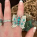 Turquoise southwestern Sterling silver butterfly ring
