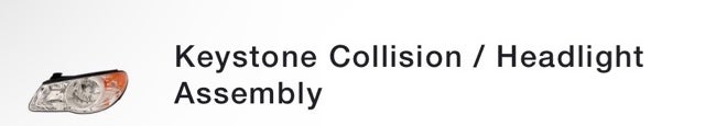 Keystone Collision Headlight assembly