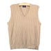Dimension Milford Womens Sweater Vest Tan Medium V-Neck Rib Knit Stretch Vintage
