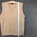 Dimension Milford Womens Sweater Vest Tan Medium V-Neck Rib Knit Stretch Vintage