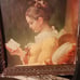 Vintage Young Girl Reading Needlepoint