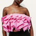 Zara Pink Ruffle Strapless Croptop