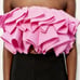 Zara Pink Ruffle Strapless Croptop