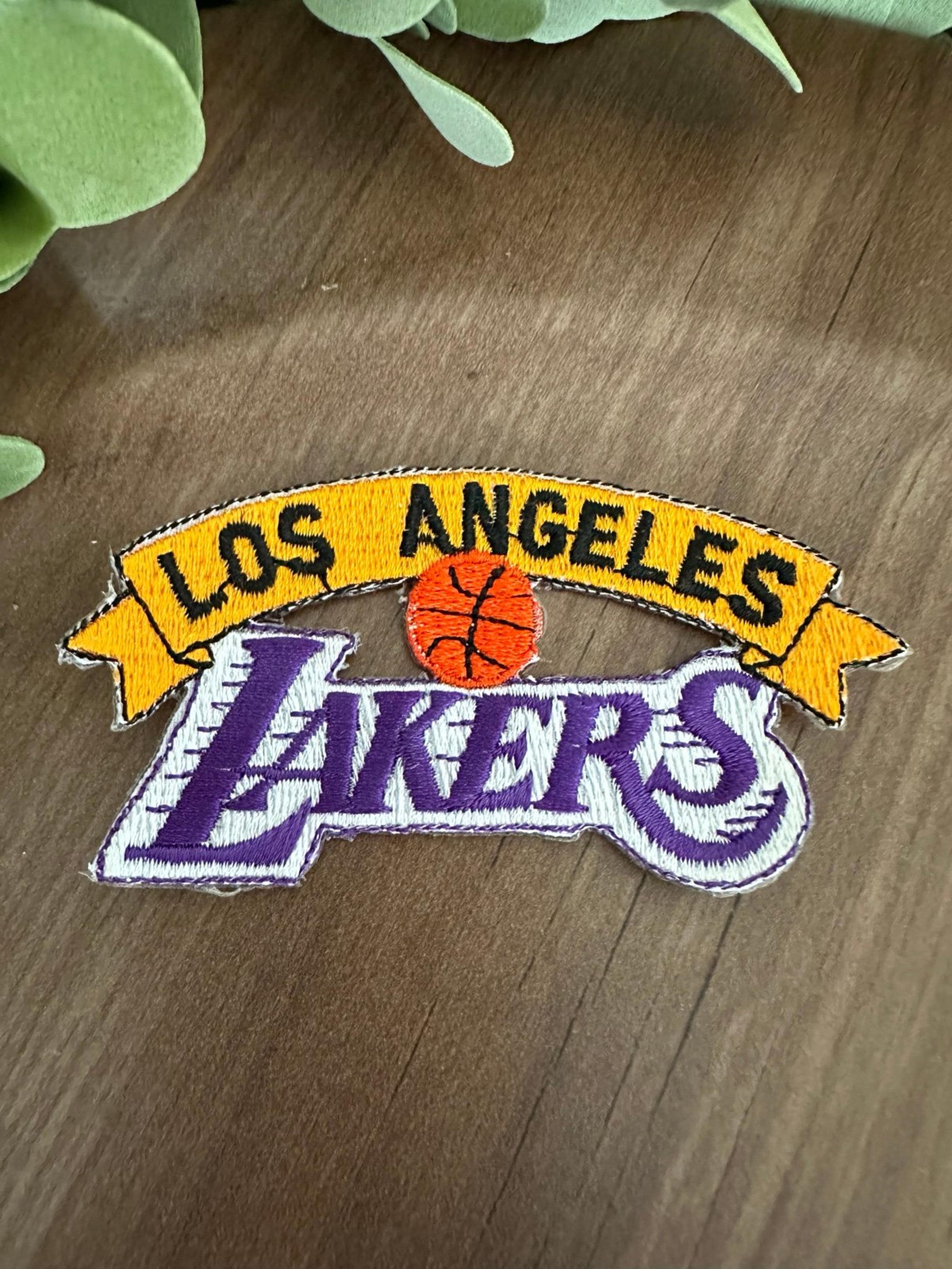 Vintage LA Lakers 1990's Embroidered Iron On Approx 3” X 2”