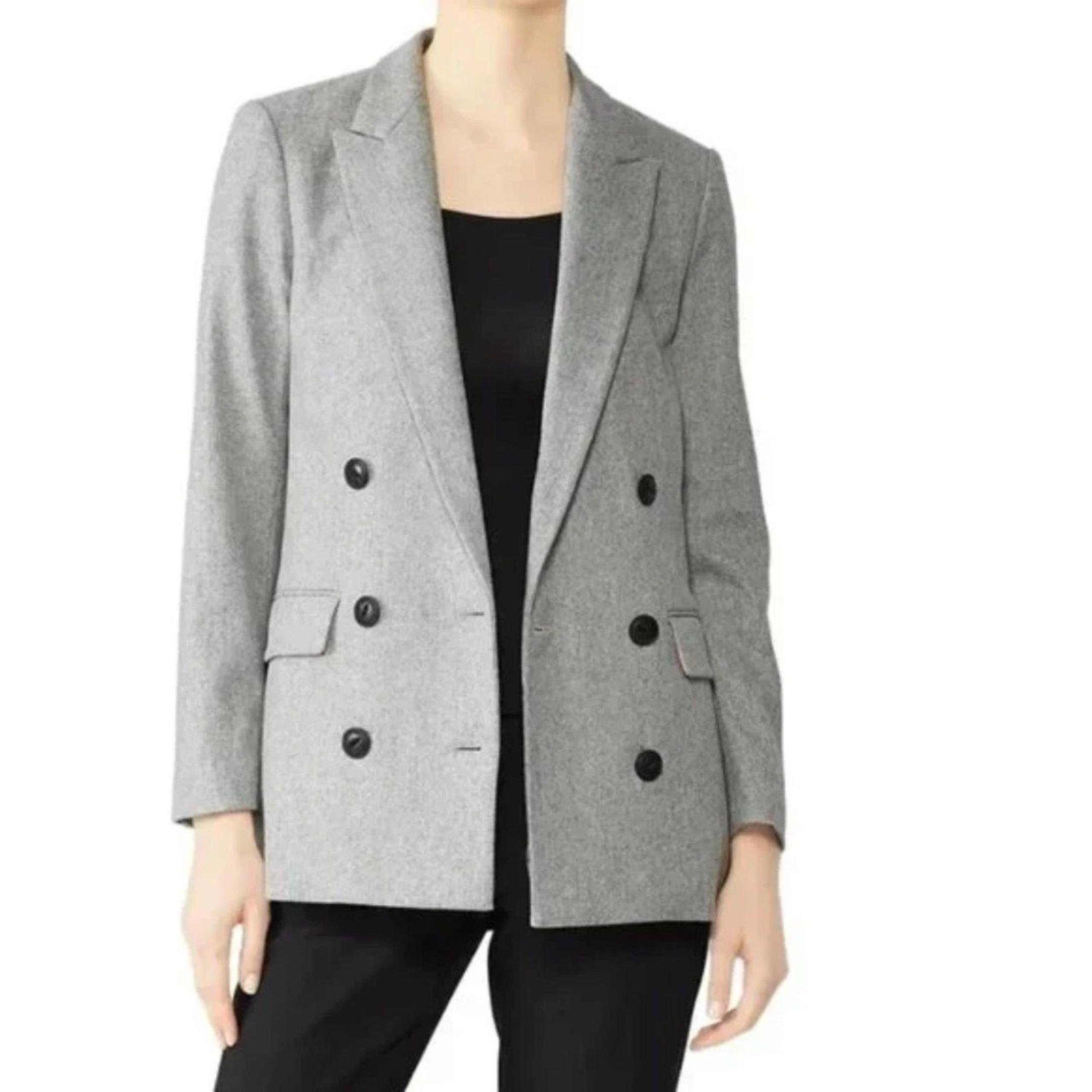 RAG & BONE Blazer Style Wool Pea Coat Grey Sz 6