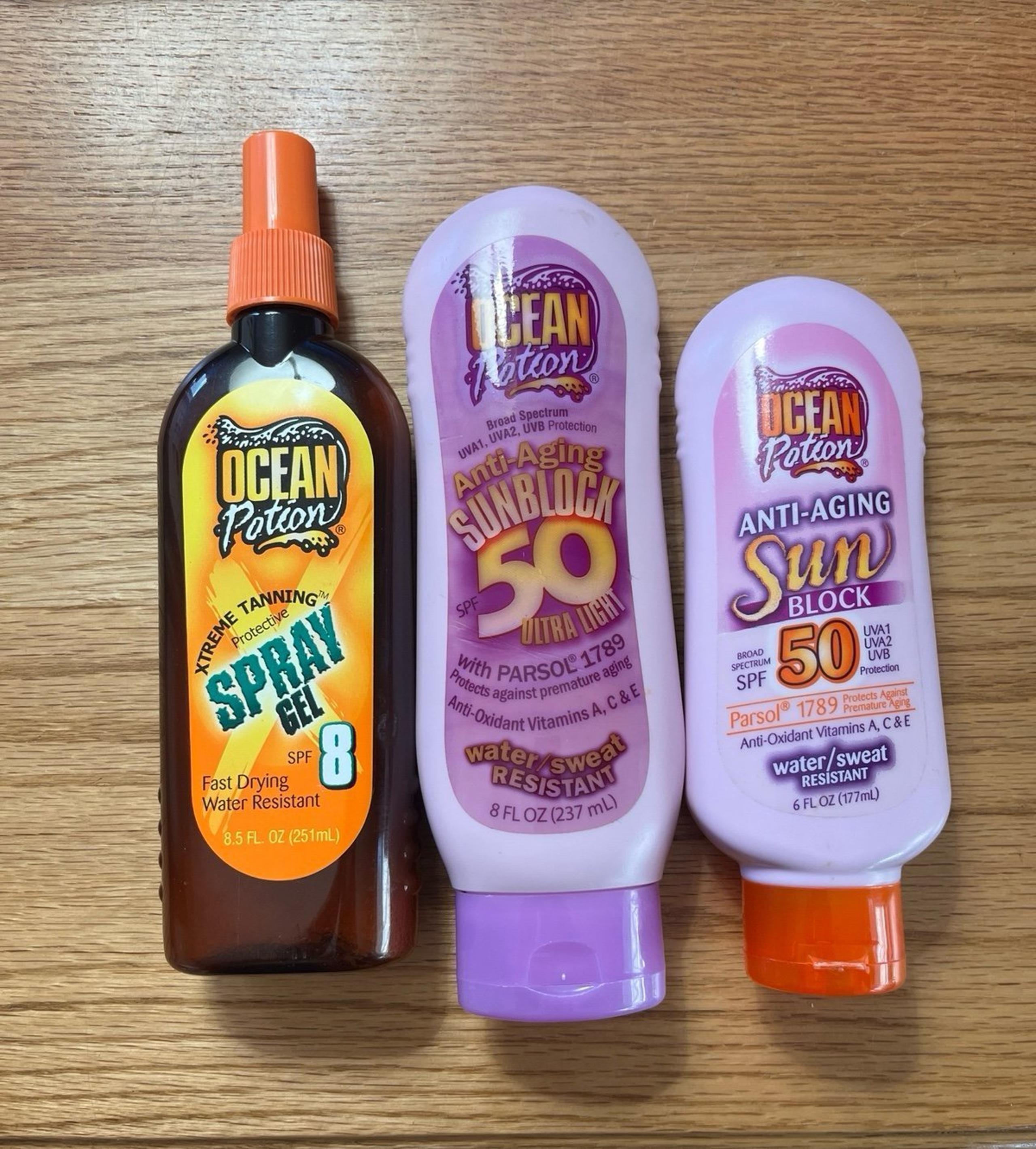 Lot of 3 Ocean Potion SPF Sun Block Spray Gel