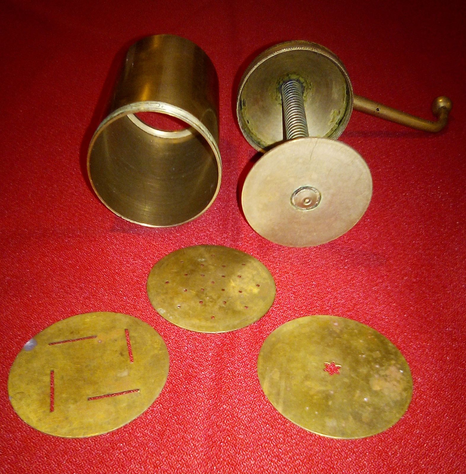KK Brand 1940s Indian Brass Pasta Press