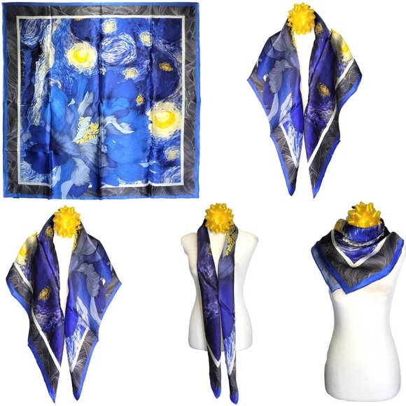 NWT Genuine 100% Mulberry Silk Satin Scarf 42 x42 Large Square Shawl 59201