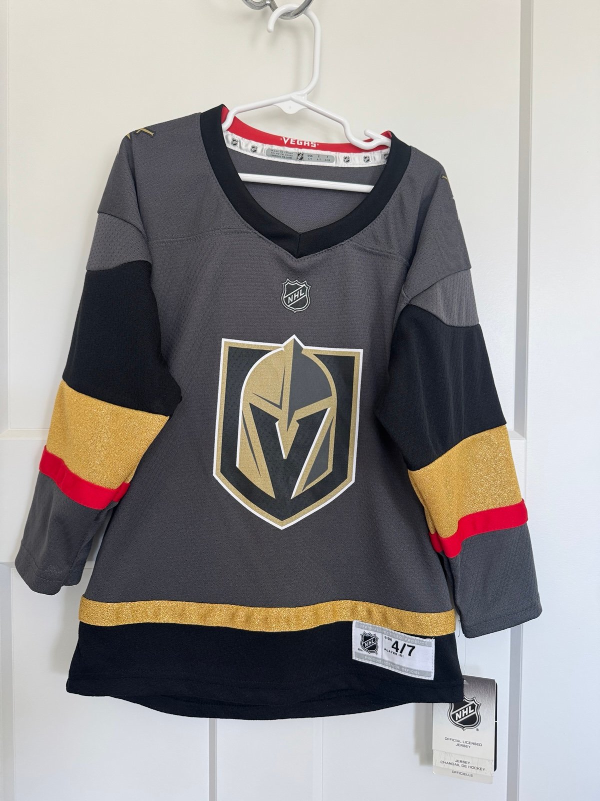 Fanatics Youth Las Vegas Golden Knights Home Breakaway Jersey Size 4/7 Licensed