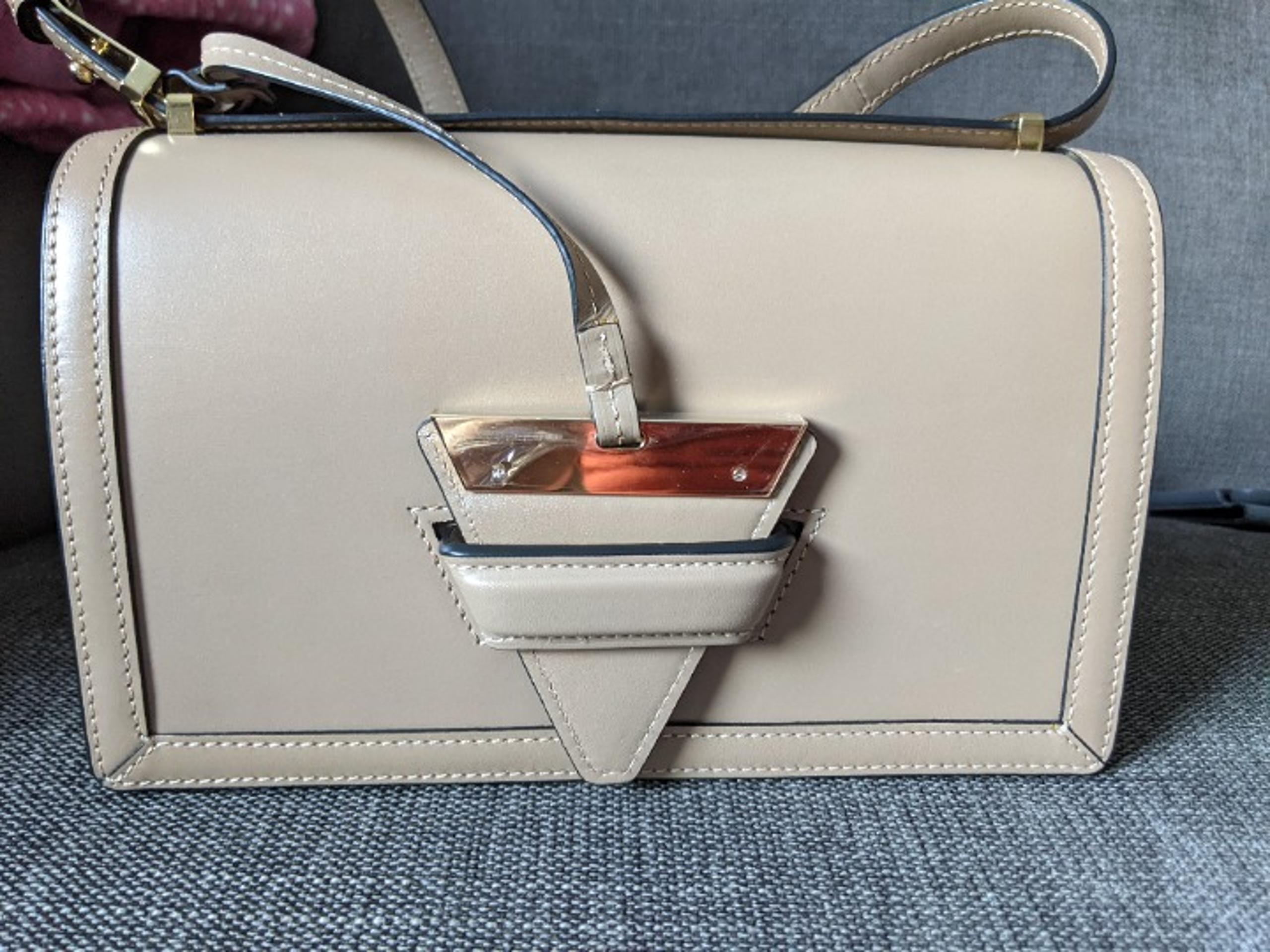 LOEWE Calfskin Medium Barcelona Shoulder Bag in Mink color