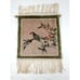 Small Vintage Chinese Silk Rug Light Green & Beige Bird & Flower Blossom Design