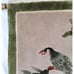 Small Vintage Chinese Silk Rug Light Green & Beige Bird & Flower Blossom Design
