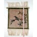 Small Vintage Chinese Silk Rug Light Green & Beige Bird & Flower Blossom Design