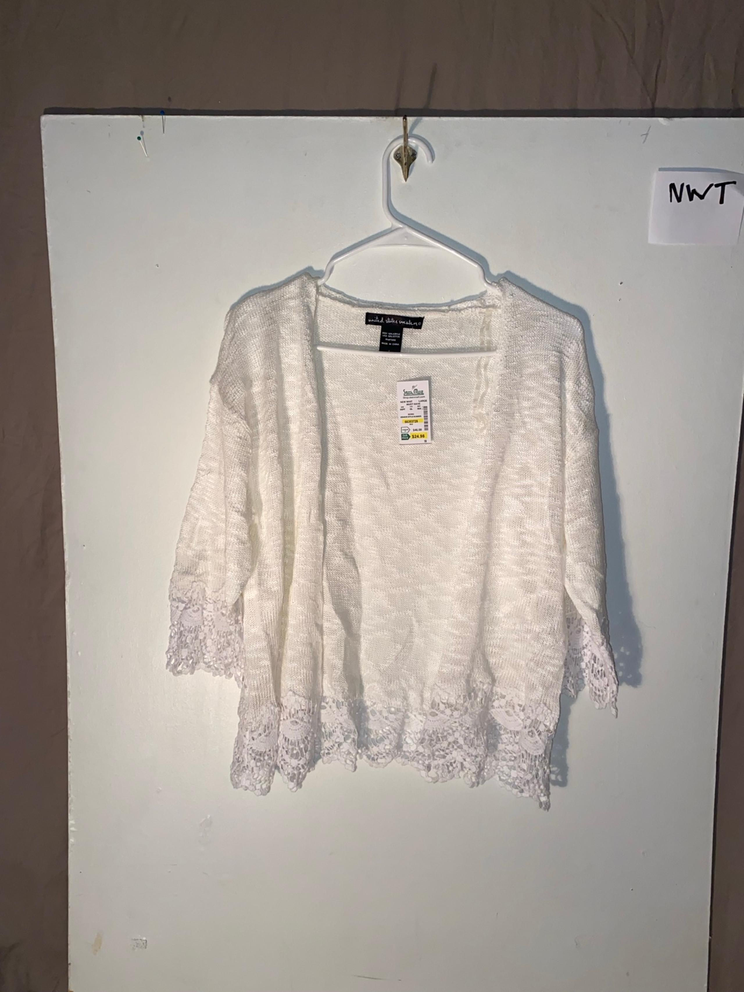 United States sweaters women’s white sweater/pullover siz xl nwt