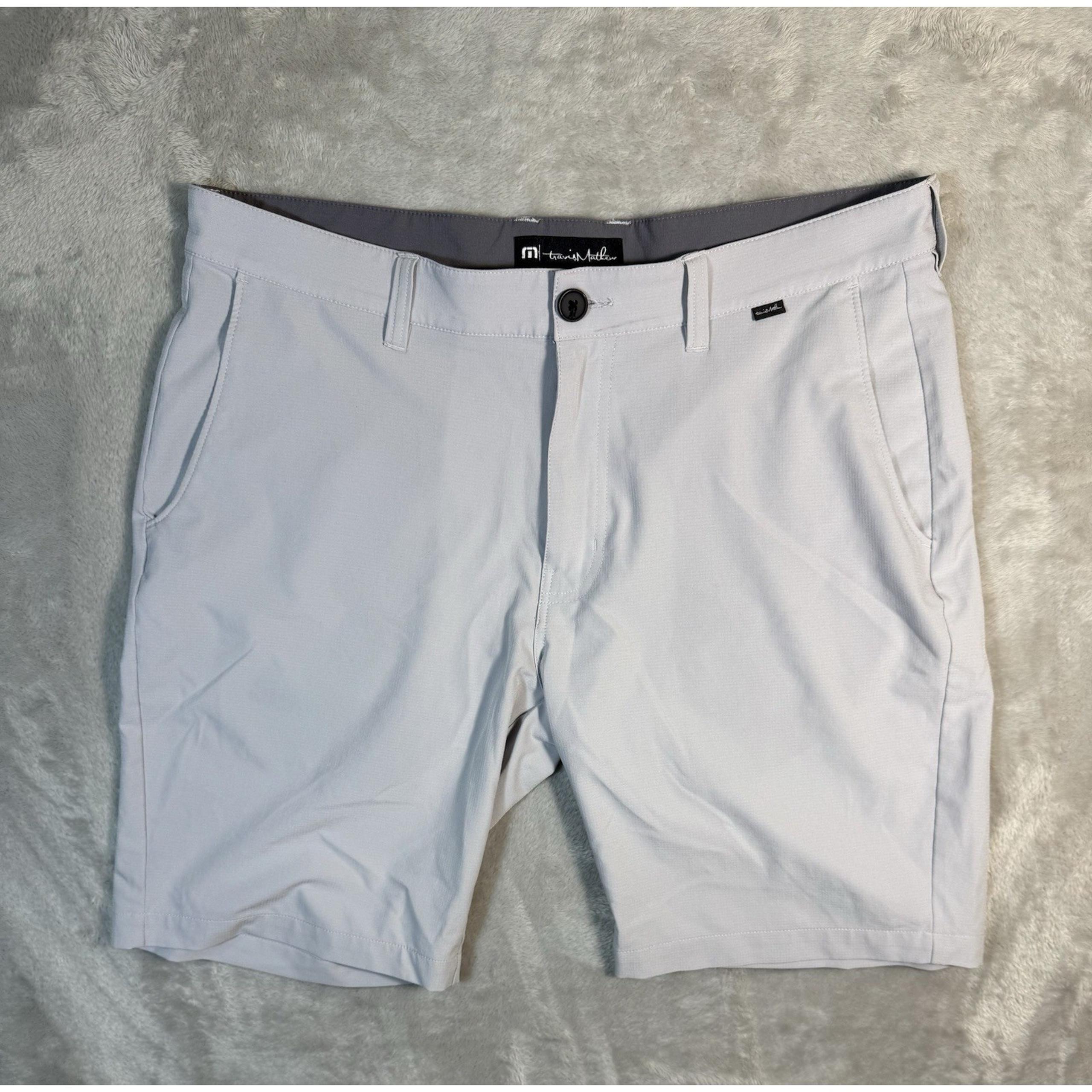 Travis Mathew Shorts Mens 35 Gray Golf Performance Stretch Casual Beach Chino