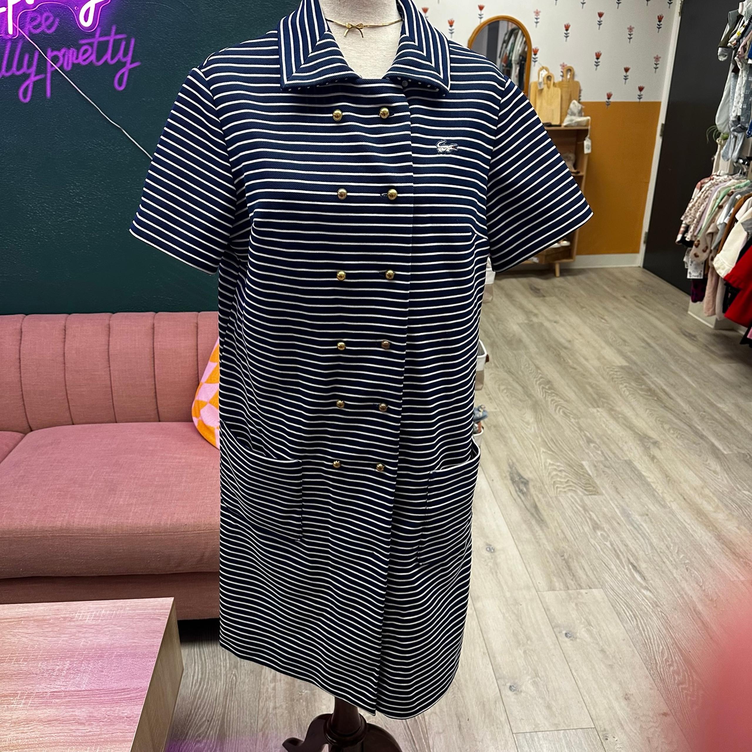 Vintage Lacoste striped sheath dress