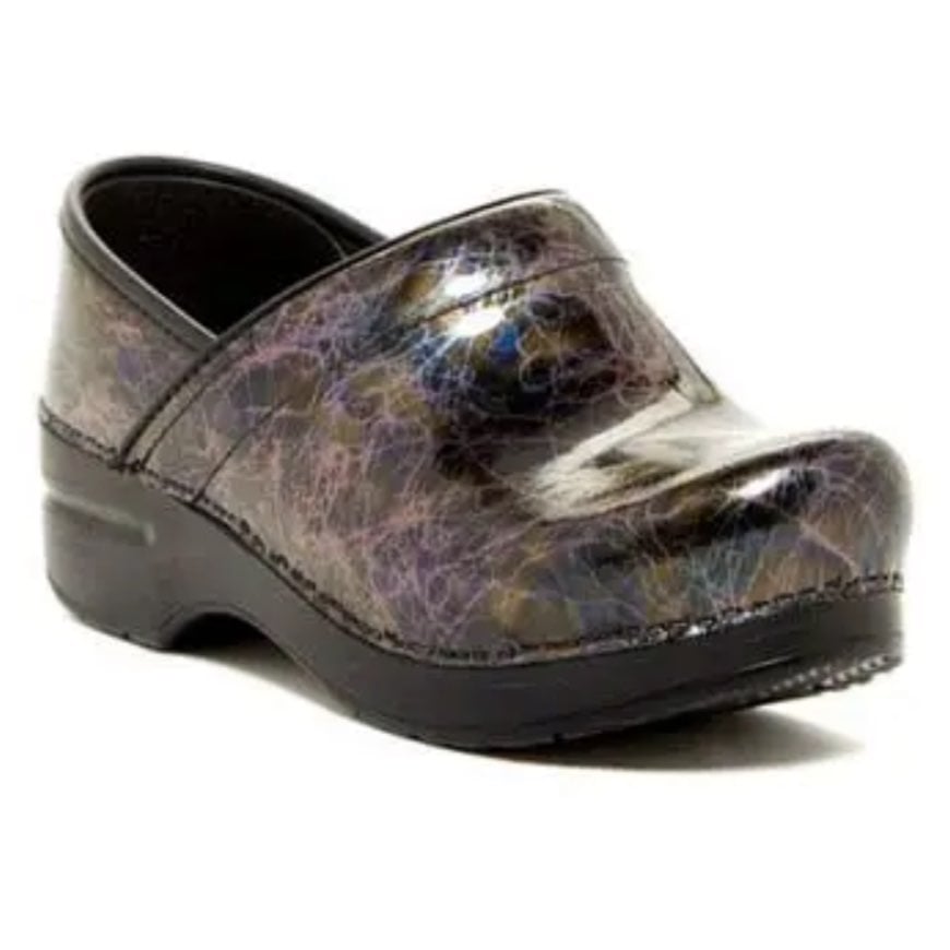 Dansko Professional Patent Leather Clogs in Lighting Marble Galaxy 39 Made in
